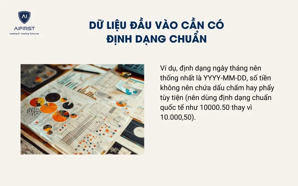 Dữ liệu đầu vào cần có định dạng chuẩn