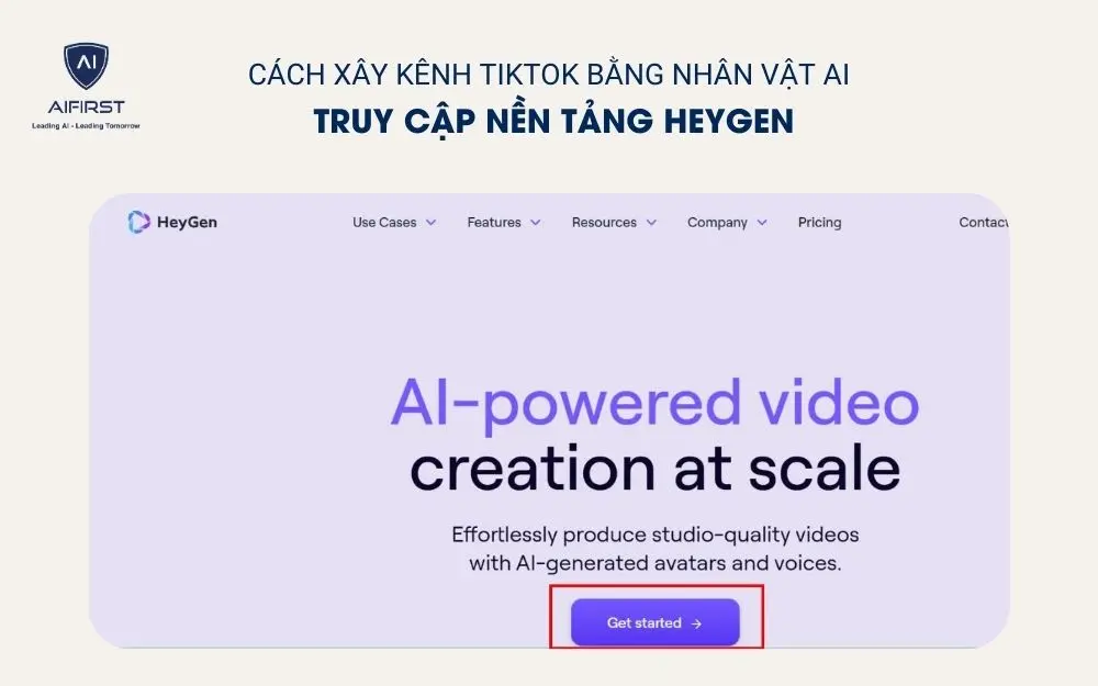 Truy cập nền tảng HeyGen