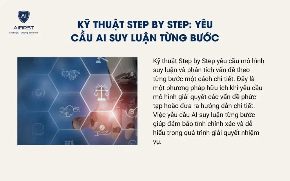 Kỹ thuật Step by Step: yêu cầu AI suy luận từng bước