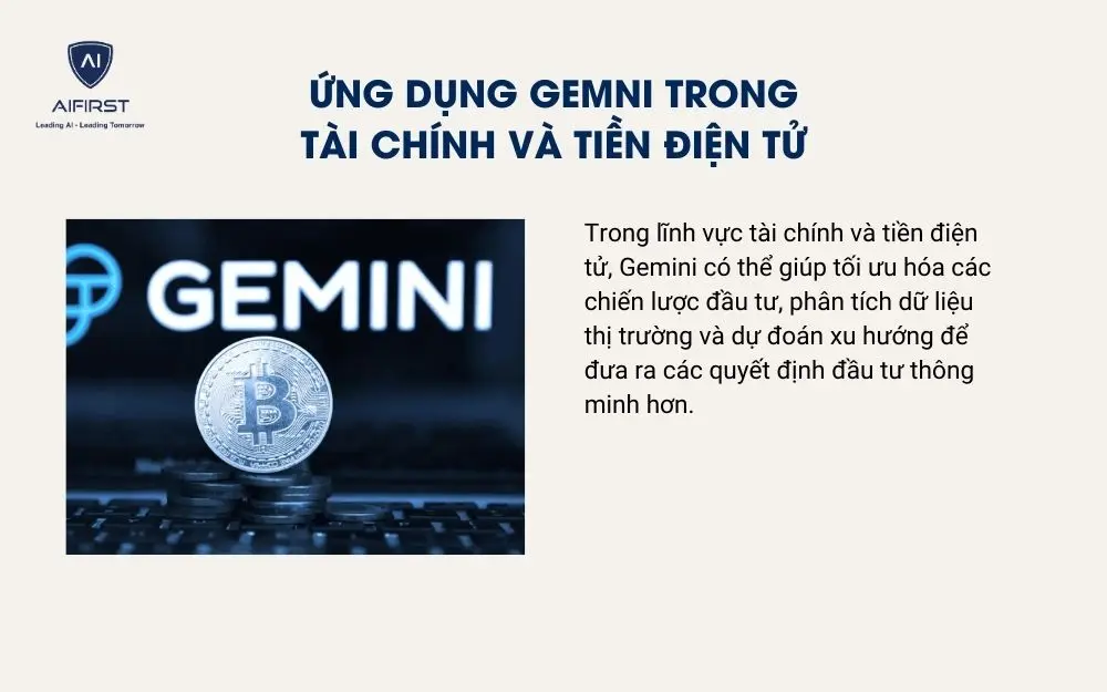 Ứng dụng Gemni trong tài chính và tiền điện tử