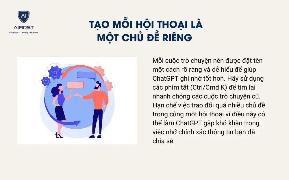 Tạo mỗi hội thoại là một chủ đề riêng