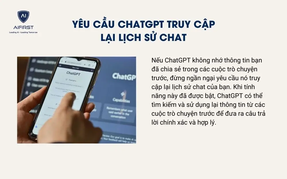 Yêu cầu ChatGPT truy cập lại lịch sử chat