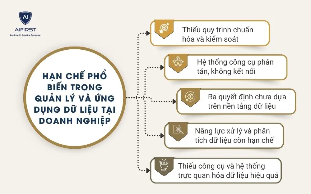 Hạn chế phổ biến trong quản lý và ứng dụng dữ liệu tại doanh nghiệp