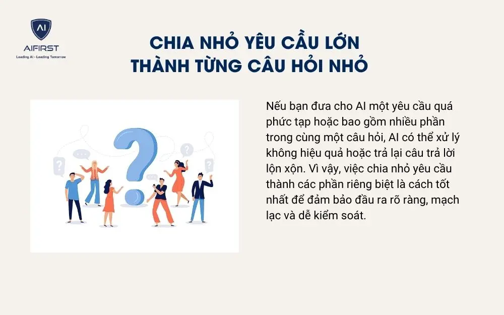 Chia nhỏ yêu cầu lớn thành từng câu hỏi nhỏ