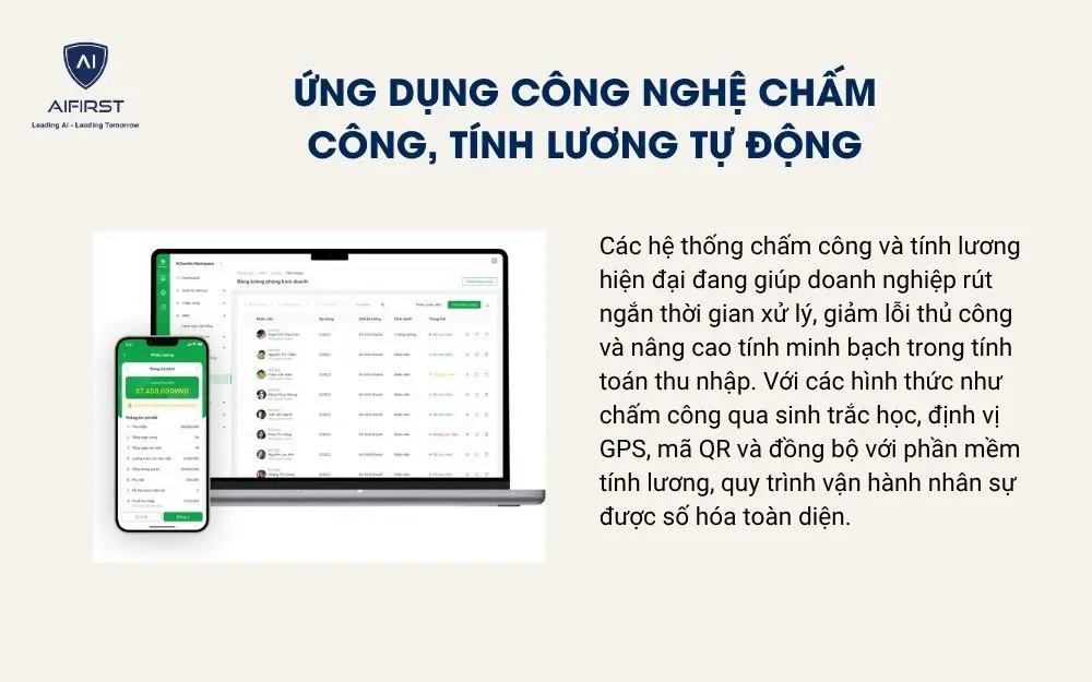  Ứng dụng c&ocirc;ng nghệ chấm c&ocirc;ng, t&iacute;nh lương tự động