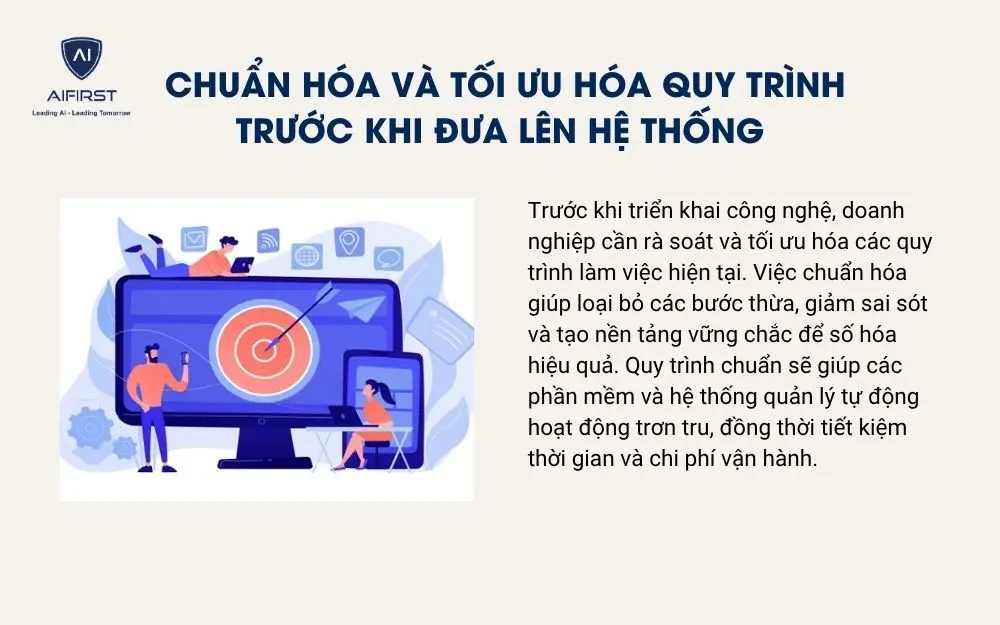 Chuẩn h&oacute;a v&agrave; tối ưu h&oacute;a quy tr&igrave;nh trước khi đưa l&ecirc;n hệ thống