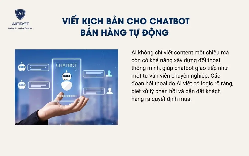 Viết kịch bản cho chatbot bán hàng tự động