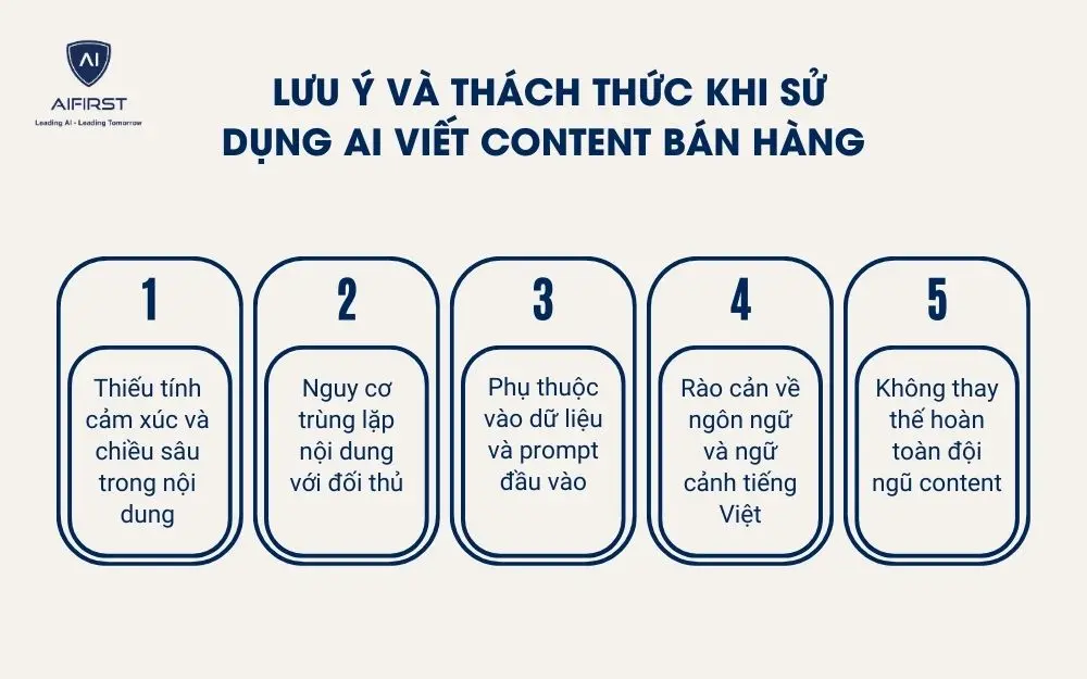 Lưu ý và thách thức khi sử dụng AI viết content bán hàng