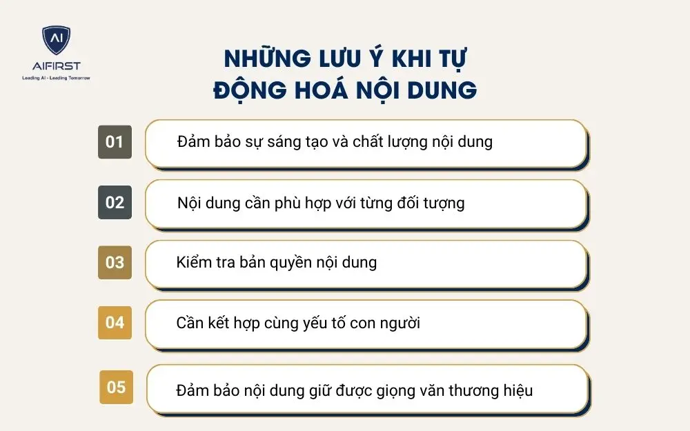 Những lưu &yacute; khi tự động ho&aacute; nội dung