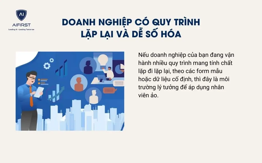 Doanh nghiệp c&oacute; quy tr&igrave;nh lặp lại v&agrave; dễ số h&oacute;a