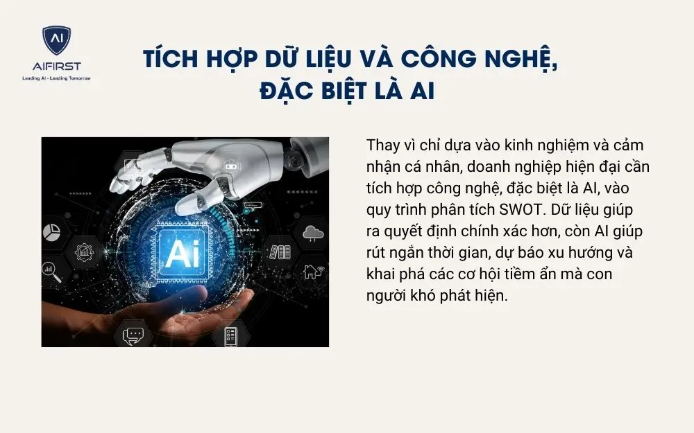 T&iacute;ch hợp dữ liệu v&agrave; c&ocirc;ng nghệ, đặc biệt l&agrave; AI