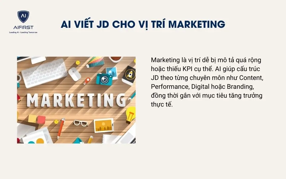 AI viết JD cho vị tr&iacute; Marketing