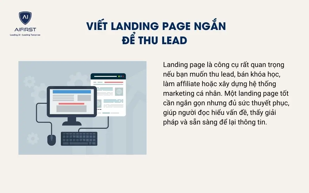 Viết landing page ngắn để thu lead