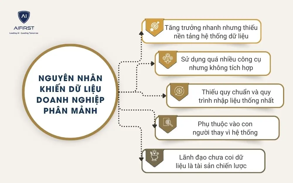 Nguy&ecirc;n nh&acirc;n khiến dữ liệu doanh nghiệp ph&acirc;n mảnh