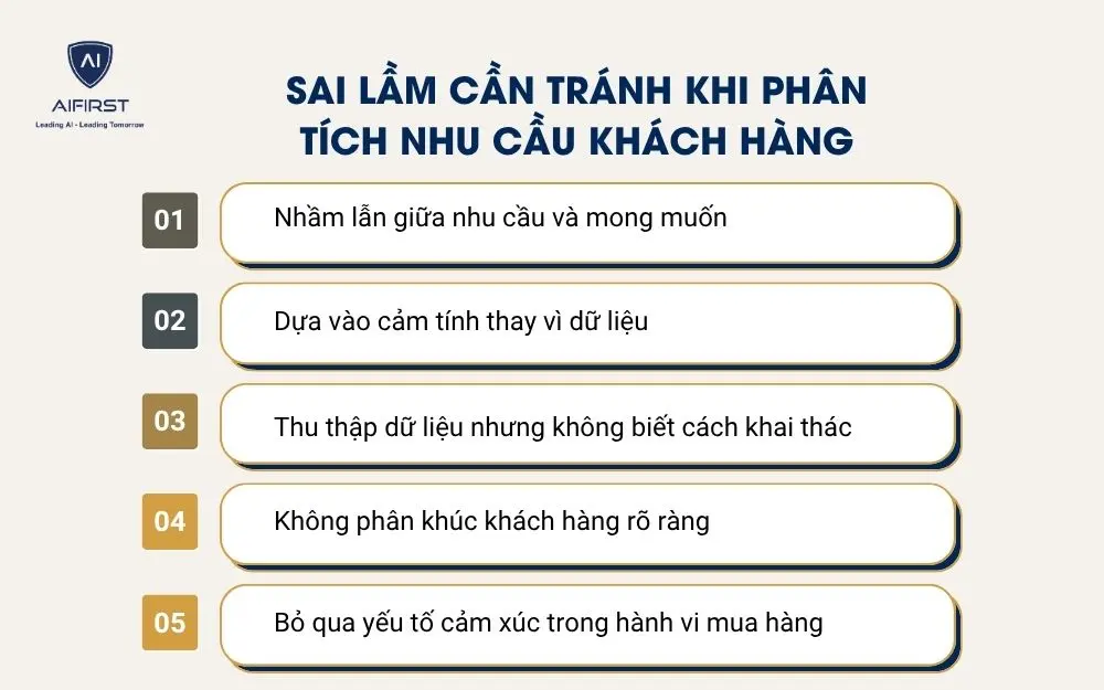 Sai lầm cần tr&aacute;nh khi ph&acirc;n t&iacute;ch nhu cầu kh&aacute;ch h&agrave;ng