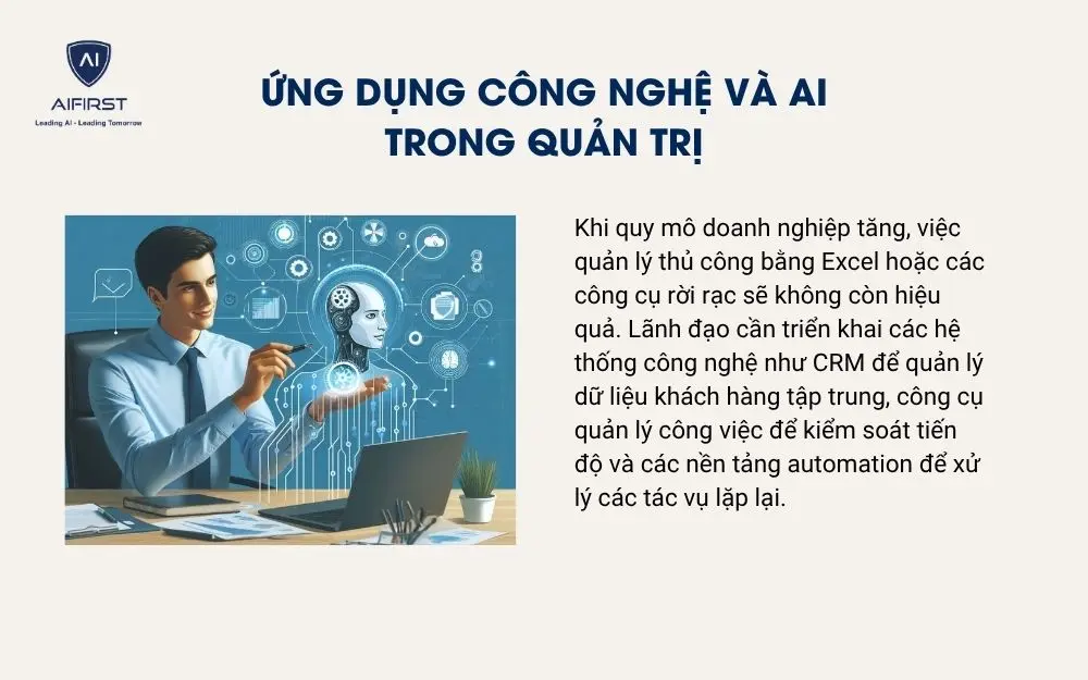 Ứng dụng c&ocirc;ng nghệ v&agrave; AI trong quản trị