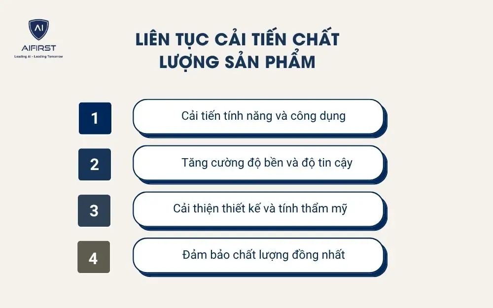 Li&ecirc;n tục cải tiến chất lượng sản phẩm