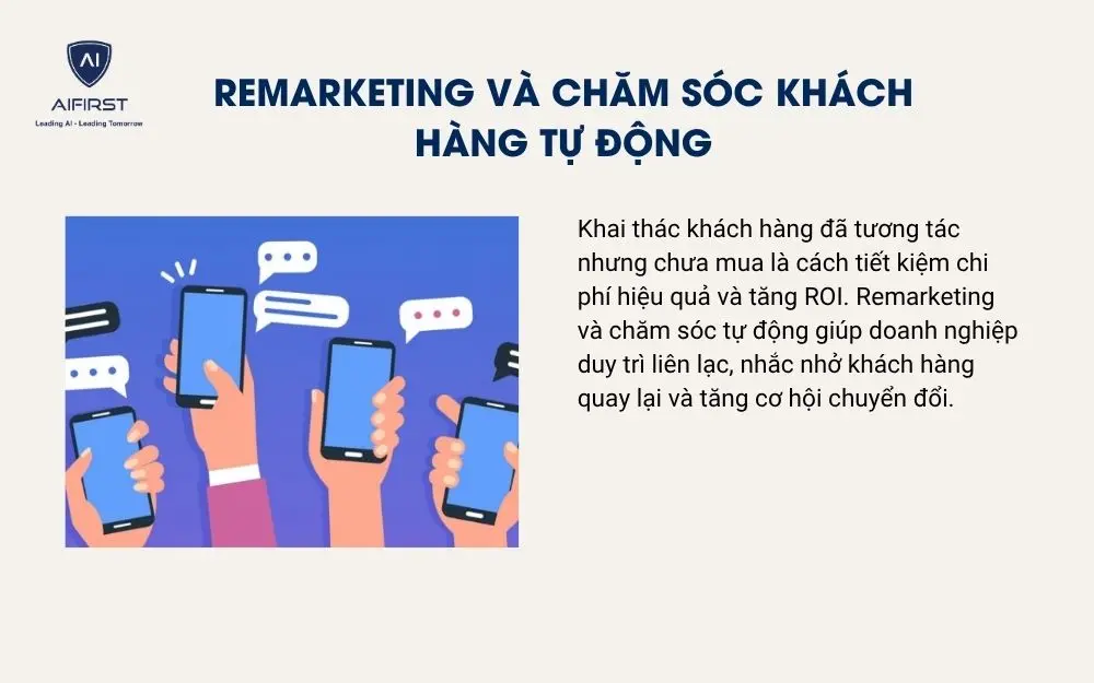 Remarketing v&agrave; chăm s&oacute;c kh&aacute;ch h&agrave;ng tự động