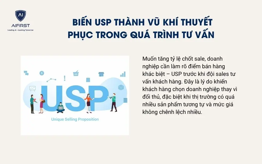 Biến USP th&agrave;nh vũ kh&iacute; thuyết phục trong qu&aacute; tr&igrave;nh tư vấn&nbsp;