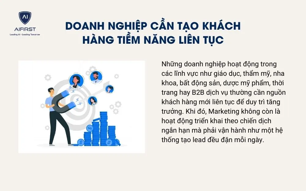 Doanh nghiệp cần tạo kh&aacute;ch h&agrave;ng tiềm năng li&ecirc;n tục