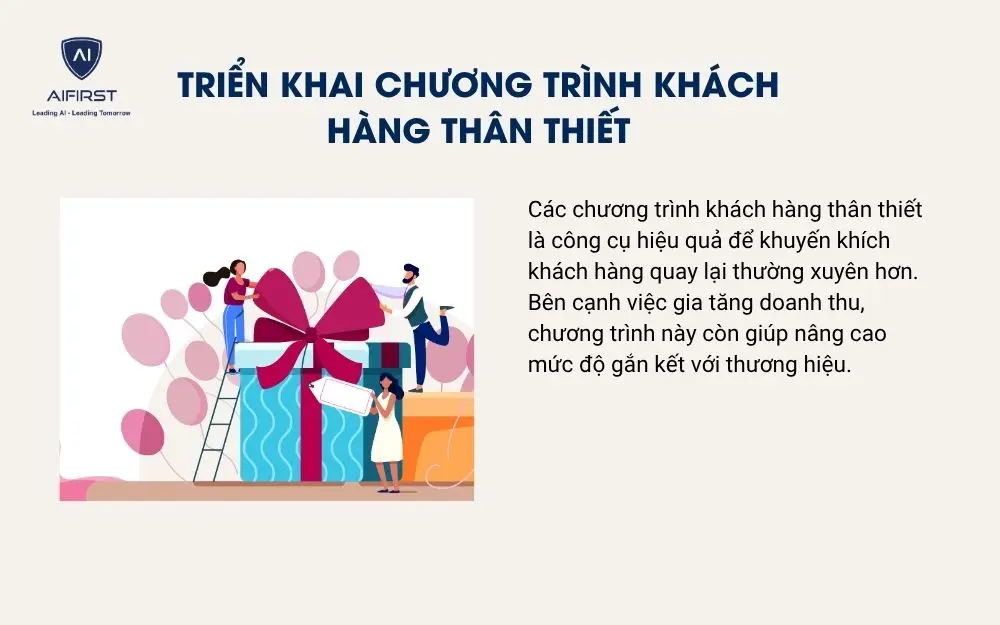 Triển khai chương tr&igrave;nh kh&aacute;ch h&agrave;ng th&acirc;n thiết