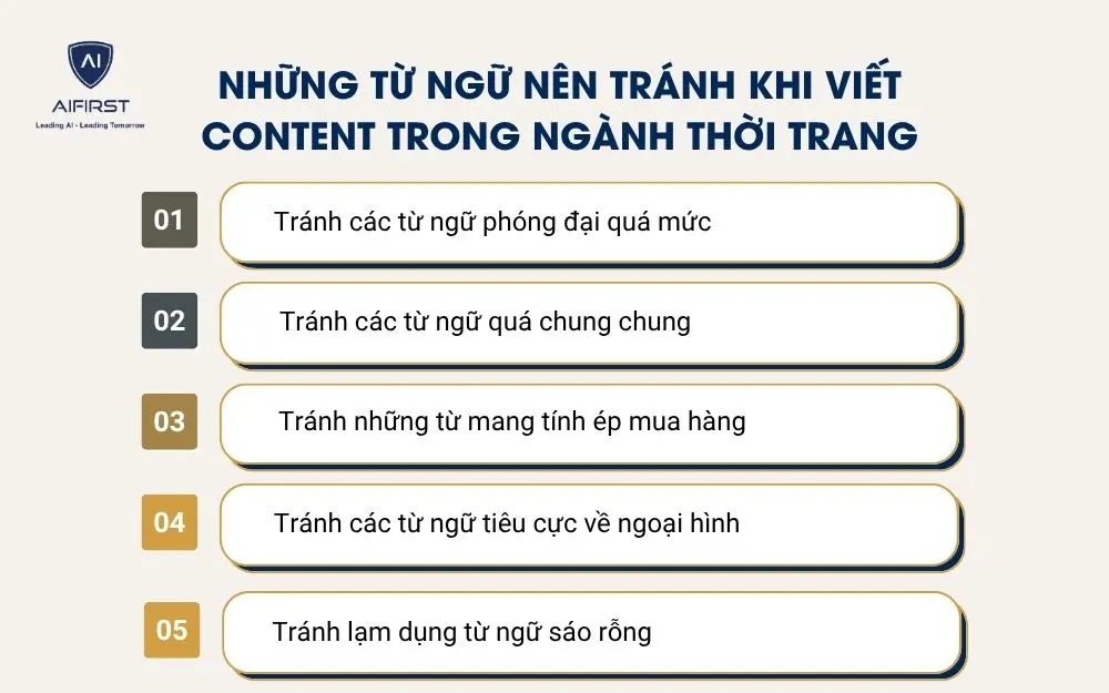 Những từ ngữ n&ecirc;n tr&aacute;nh khi viết content trong ng&agrave;nh thời trang