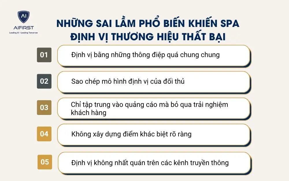 Những sai lầm phổ biến khiến spa định vị thương hiệu thất bại