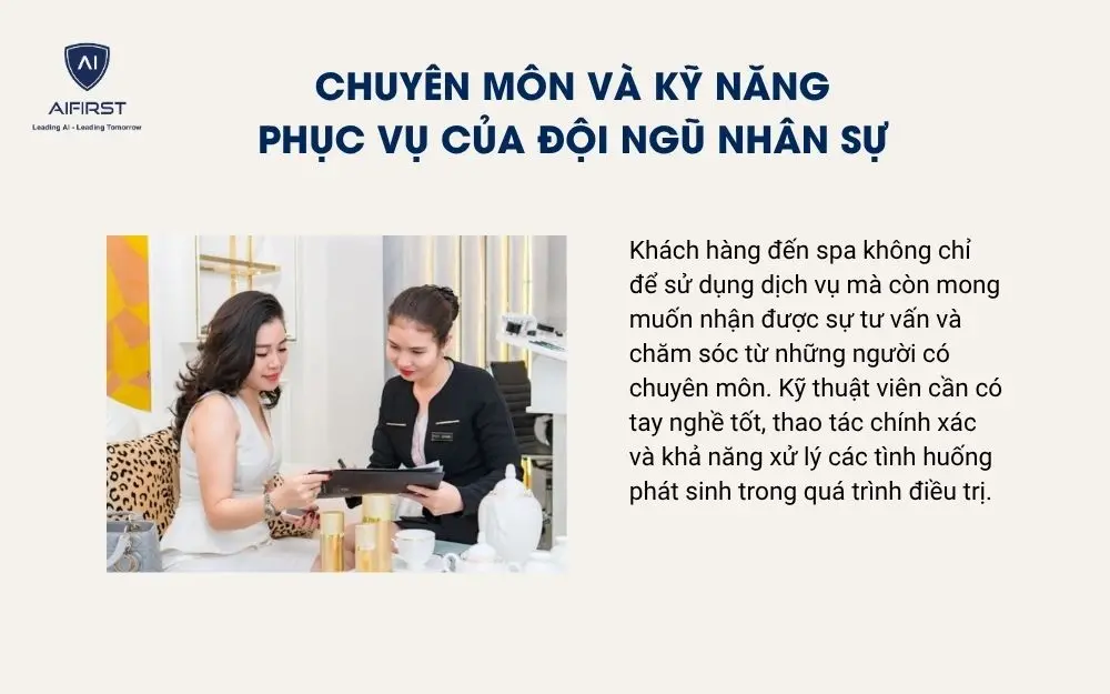 Chuy&ecirc;n m&ocirc;n v&agrave; kỹ năng phục vụ của đội ngũ nh&acirc;n sự
