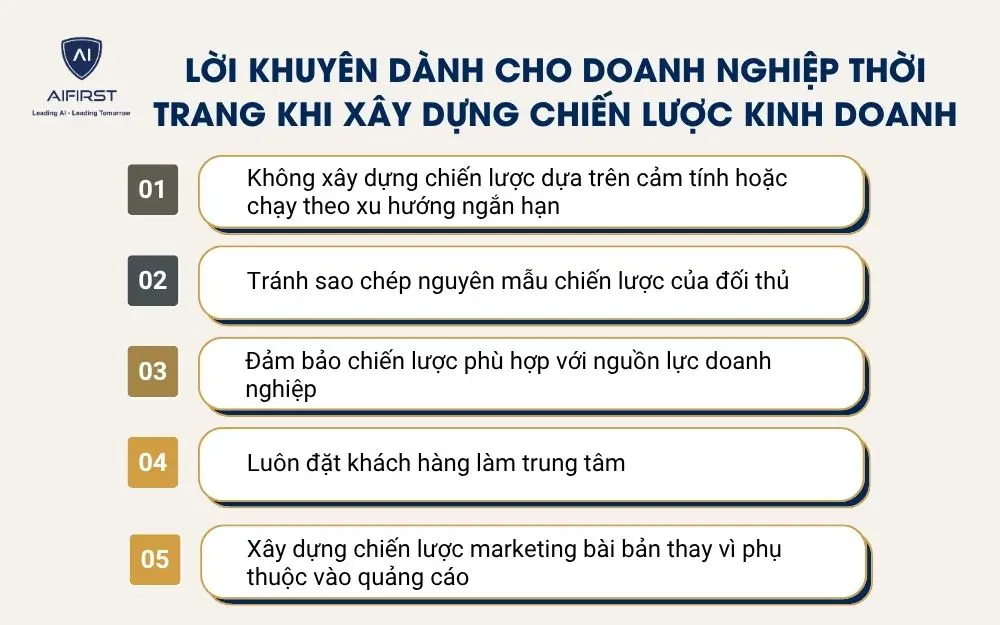 Lời khuy&ecirc;n d&agrave;nh cho doanh nghiệp thời trang khi x&acirc;y dựng chiến lược kinh doanh