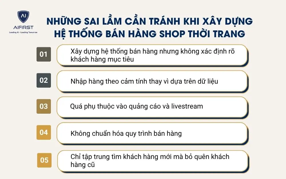 Những sai lầm cần tr&aacute;nh khi x&acirc;y dựng hệ thống b&aacute;n h&agrave;ng shop thời trang