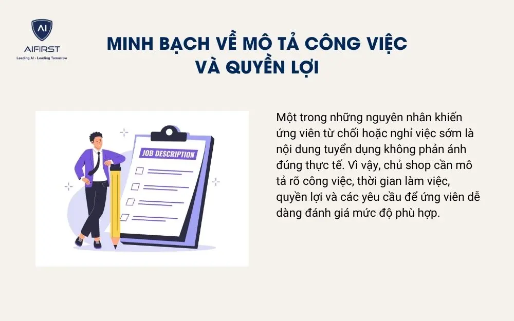 Minh bạch về m&ocirc; tả c&ocirc;ng việc v&agrave; quyền lợi