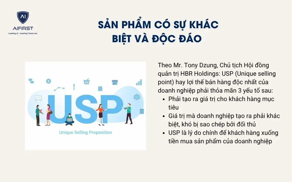 USP cần thỏa m&atilde;n 3 yếu tố