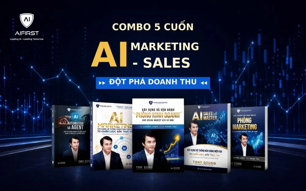 Combo 5 cuốn s&aacute;ch AI Marketing & Sales bứt ph&aacute; doanh số