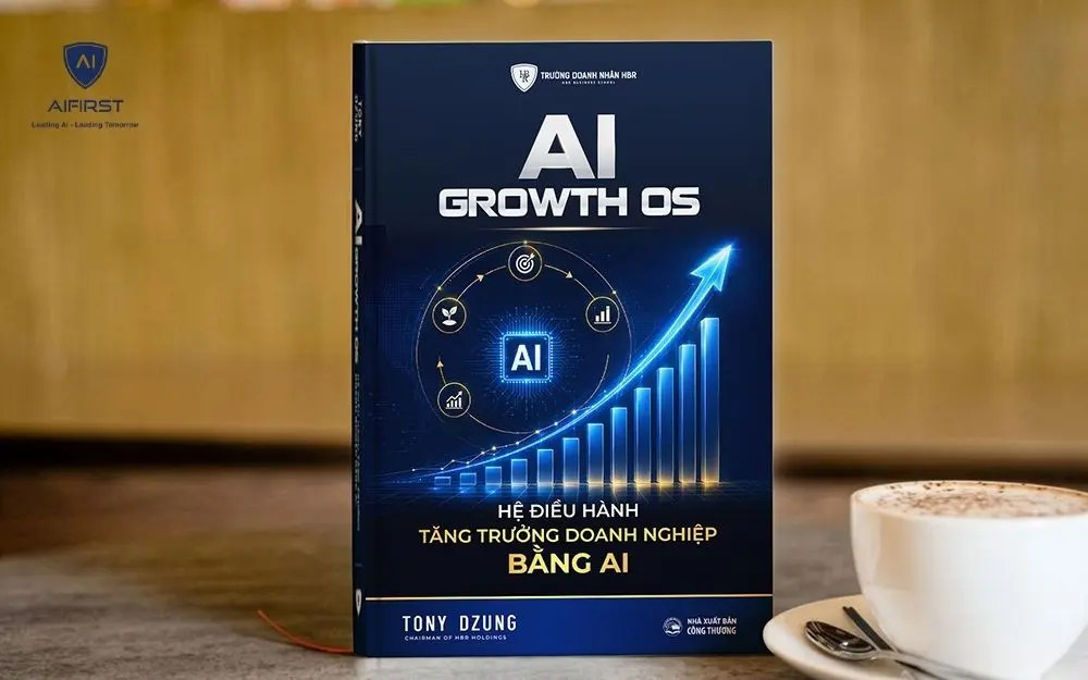 Cuốn s&aacute;ch AI Growth OS d&agrave;nh cho l&atilde;nh đạo muốn tăng trưởng bằng hệ thống