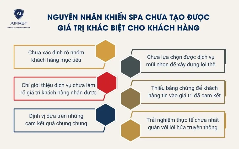 Nguy&ecirc;n nh&acirc;n khiến spa chưa tạo được gi&aacute; trị kh&aacute;c biệt cho kh&aacute;ch h&agrave;ng
