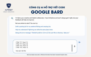 Công cụ AI viết code: Google Bard